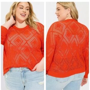 NWT Torrid Pointelle Pullover Long Sleeve Sweater Size 3/3x